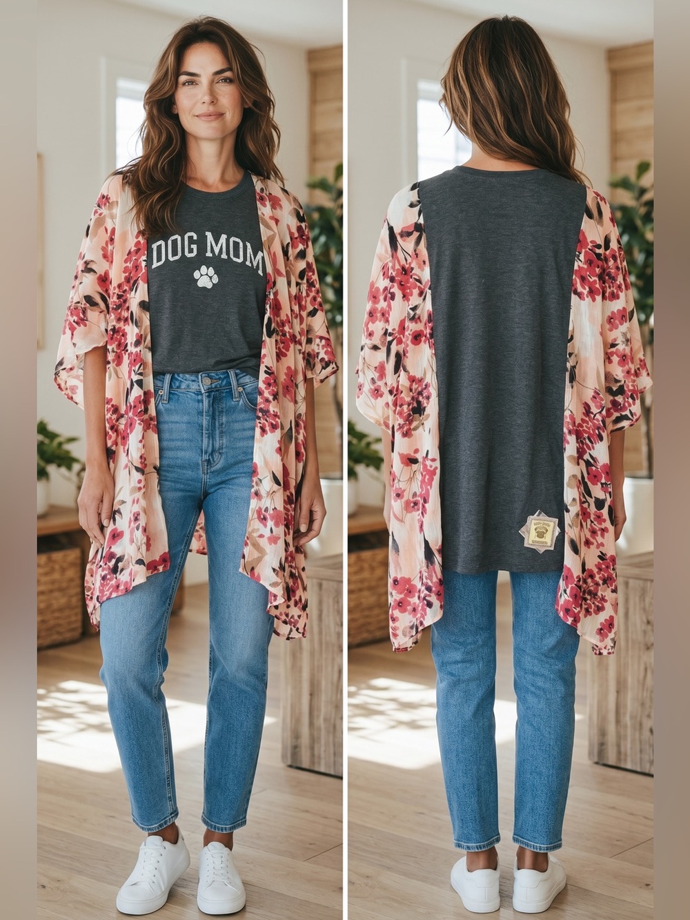 Upcycled Lily Jean Threads Mom Graphic Tee & Floral
